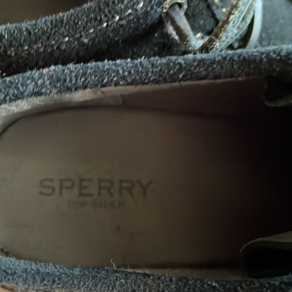 Sperry Size 11 Leather Tie Black Suede Platform Heel Booties - Picture 3 of 5